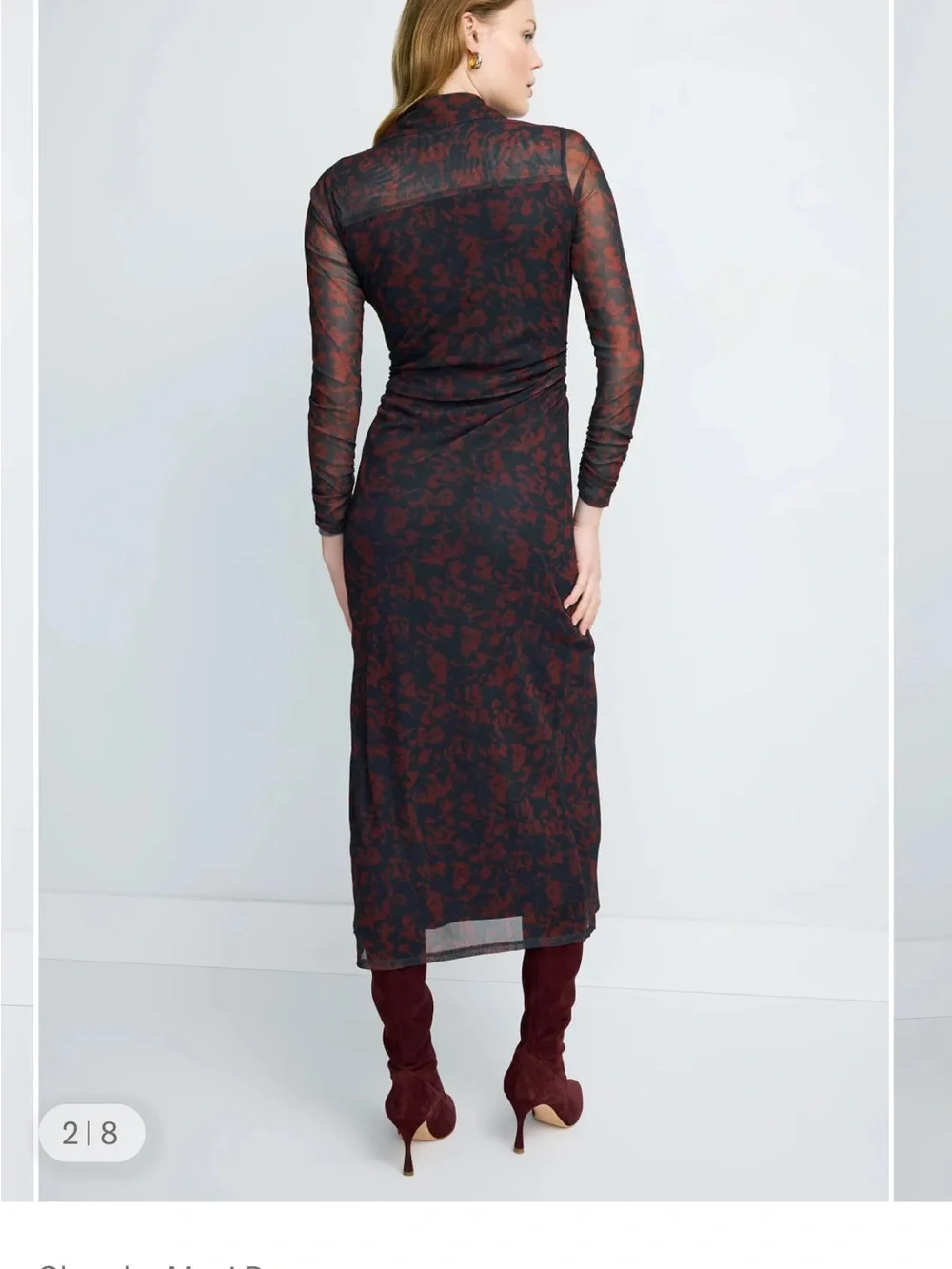 Madewell Chandra Mesh Ruched Maxi Dress L Bust 19” MSRP $138